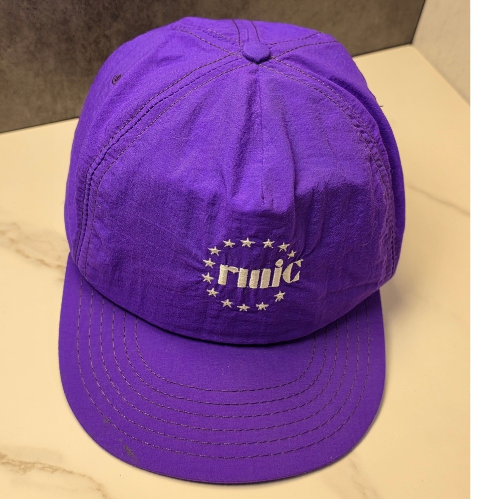 Runic Purple Nylon Strapback Hat 6 Panel Embroidered Star Logo Adjustable Cap